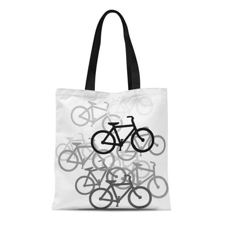 KDAGR Canvas Tote Bag Gray Travel Bicycles Designs Wheels Cycles Cyclists Bikes Amsterdam Reusable Handbag Shoulder Grocery Shopping