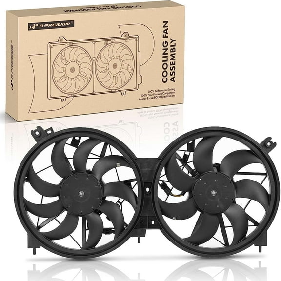 A-Premium Dual Engine Radiator Cooling Fan Assembly Compatible with Nissan Murano 2015 2016 2017 2018 2019, 2.5L 3.5L, Replace# 214815AA1A