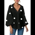 thumbnail image 1 of Blusa Holgada de Larga con Cuello Semiabierto y Lunares Franceses para Mujer Lunares Negros XXL, 1 of 10