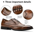 thumbnail image 2 of Men Oxfords Shoes Casual Dress Shoes Fashion lace up Casual Shoes, Brown-12, 13 US, 2 of 5