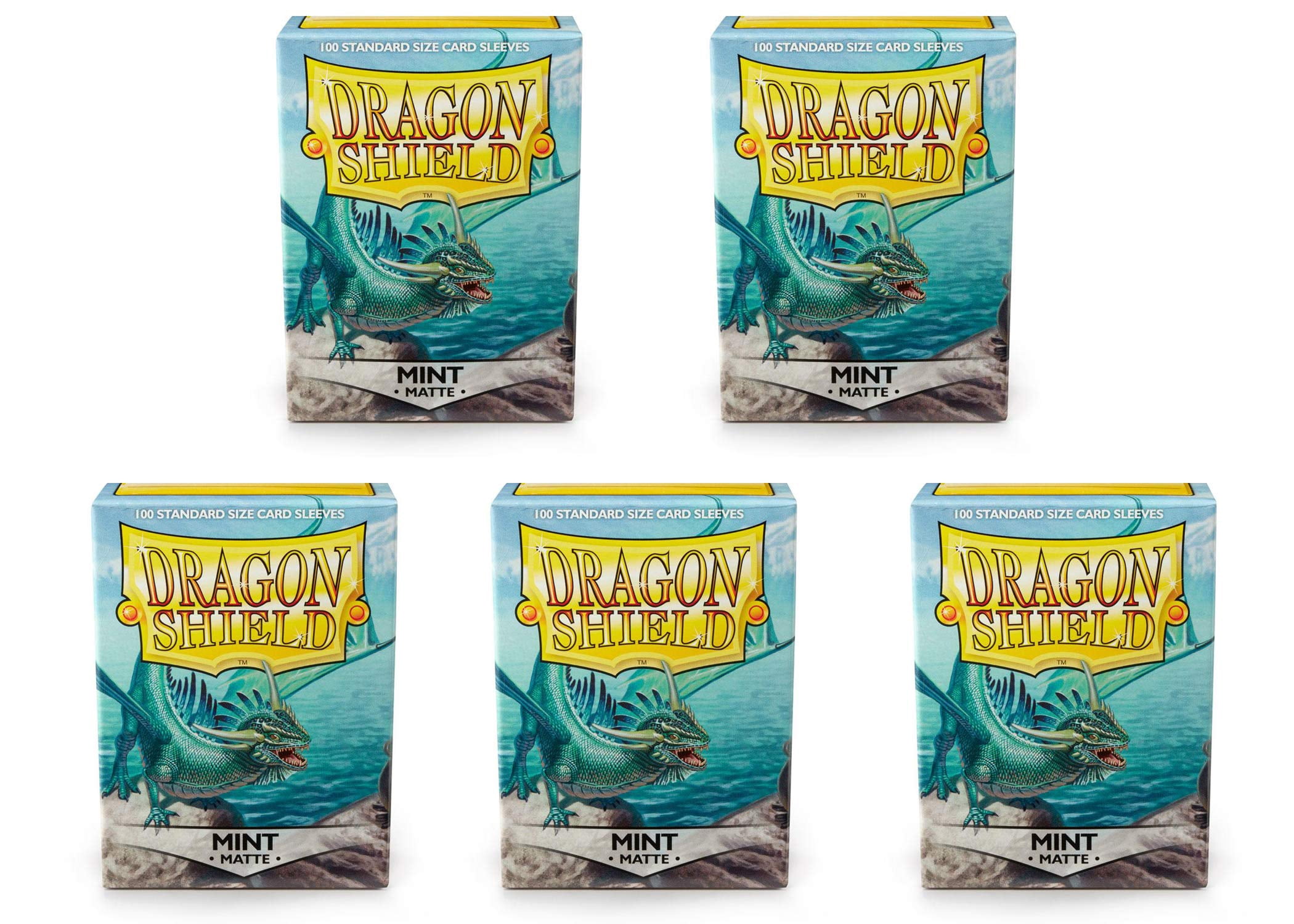 5 Packs Dragon Shield Matte Mint Standard Size 100 ct Card Sleeves Value Bundle!