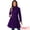 Dark Purple, variant on Velvet A-Line Stand Collar Double Breasted Trench Coats XL Dark Blue