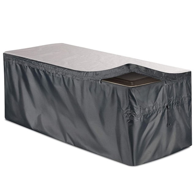 Housse Imperméable pour Coffre de Terrasse, Résistante aux UV 210D, Protecteur de Rangement Extérieur, Noir