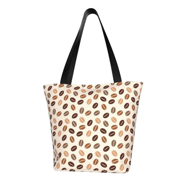 Sikiie Cute Coffee Bean Print Shoulder Bag Casual Hobo Crossbody Tote Bag for Women and Men Large Purse Messenger Bag Travel Work