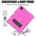 thumbnail image 4 of Dteck Case for iPad Pro 12.9 inch 6th 5th 4th 3rd Generation,Heavy Duty Rugged 3-Layer Protection Case Shockproof Silicone Kickstand Cover for iPad Pro 12.9" 2022/2021/2020/2018,Rose+Black, 4 of 5