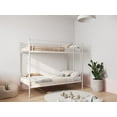 thumbnail image 7 of YIJ2 Bunk Bed Twin Over Twin, Metal Bunk Bed Frame with Built-in Ladder and Safety Guardrail, Space-Saving Bunk Beds for Adults, No Box Spring,White, 7 of 7