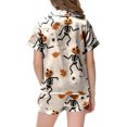 thumbnail image 4 of UAYOTSE Girls Short Sleeve Satin Pjs Set, Button‑Front Collared Top and Matching Shorts, Kids Sleep Loungewear for Holiday & Everyday Wear Size 6-7 Years, 4 of 5