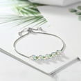 thumbnail image 3 of Gem Stone King 2.78 Ct Round Cabochon White Simulated Opal Green Peridot 925 Silver Tennis Bracelet for Women, 3 of 3