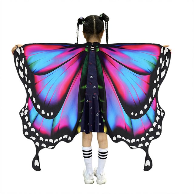 Chal de mariposa Nikou con estampado de colores para Halloween para niños