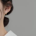 thumbnail image 2 of Sterling Silver CZ Half Hoop Earrings for Women Teens CZ Open Hoop Earrings Huggie Cartilage Helix Piercing Ball Screw Backs, 2 of 10