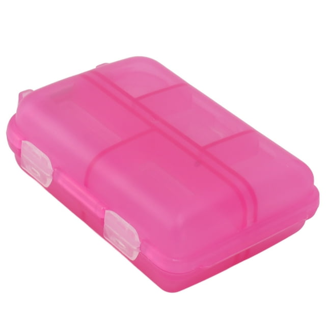 Travel Pill Organizer, 10 Compartments Pill Case Compact And Portable Pill Box Dispenser For Purse Vitamin Fish Oil Compartments Container Medicine Box