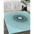 thumbnail image 3 of Ahgly Company Machine Washable Indoor Square Transitional Deep-Sea Green Area Rugs, 3' Square, 3 of 7