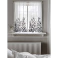 thumbnail image 5 of Wildflower Leaf Curtains 45 Inch Length,Sheer Curtains for Bedroom Living Room Window Grey Floral Botanical White Watercolor Rod Pocket Drapes Kitchen Curtains Small Half Window 42"x45" 2 Panels, 5 of 6