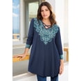 thumbnail image 2 of Roaman's Women's Plus Size Criss Cross Ultra Drape Swing Tunic, 2 of 2