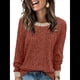 thumbnail image 3 of Camisas de Larga para Mujer, Suéteres, Conjuntos de Otoño, Bloques de Color, Ropa de Invierno, Elegantes, Informales, Suaves. Color Caramelo XL, 3 of 7