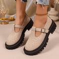 thumbnail image 6 of Willtoo Platform Shoes for Women Round Toe Buckle Strap Casual Shoes Chunky Non Slip Retro Lug Sole Flats Shoes, 6 of 6