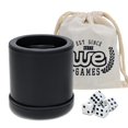 thumbnail image 1 of WE Games Ensemble Professionnel de Tasses à dés en Cuir Noir - 5 dés pour 10 Jeux de dés, 1 of 11
