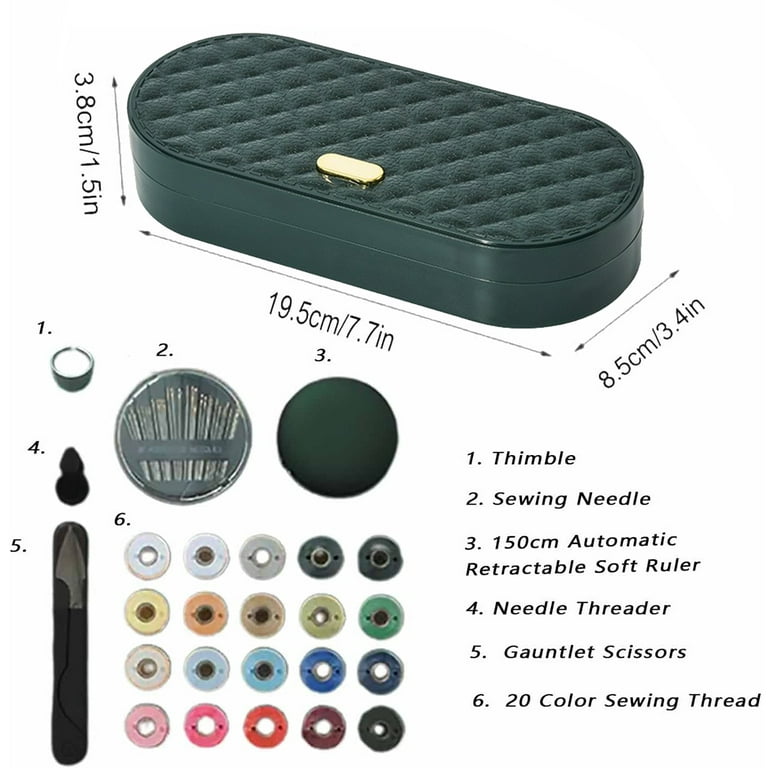 DIY Sewing Kit Set Sewing Accessories Coil Scissors Needle Sized Embroidery  Stitching Punch Needle with Storage
