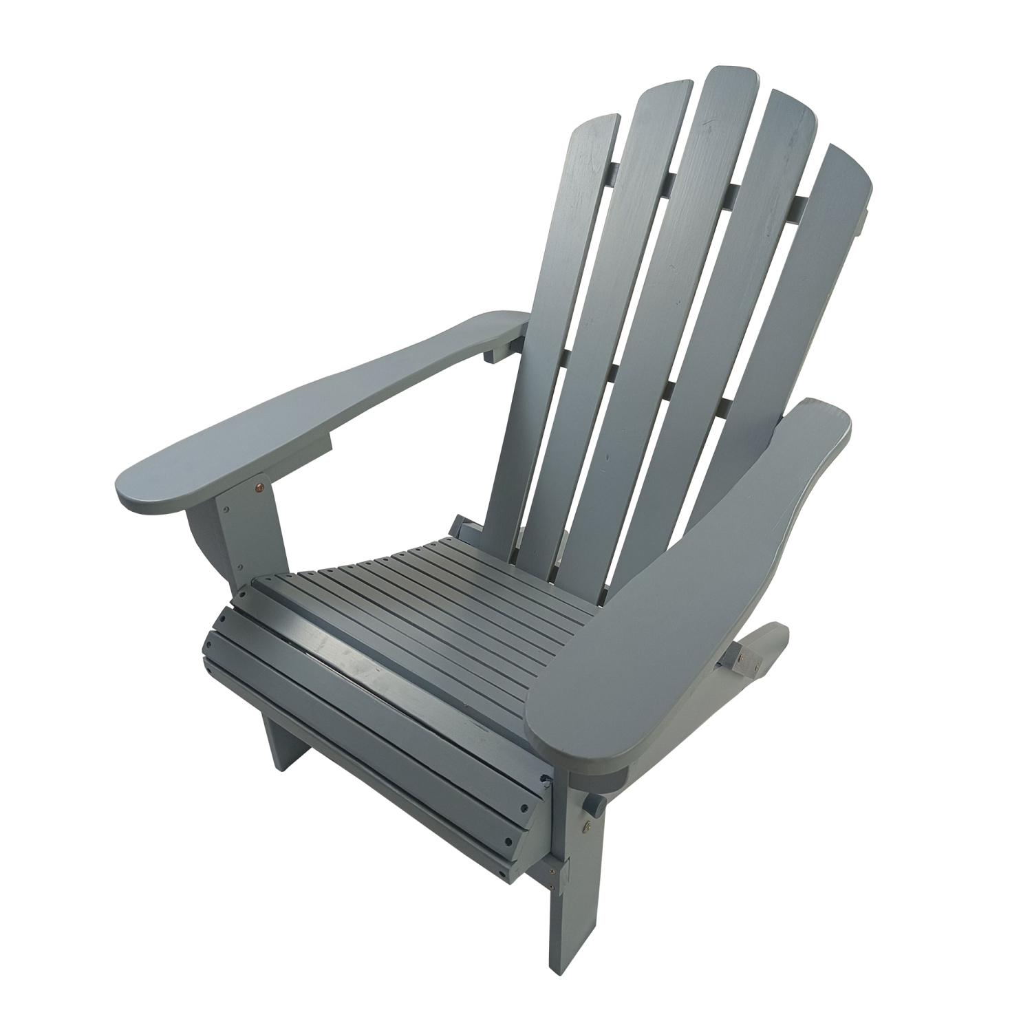 Outdoor or Indoor Wood Adirondack Chair, Foldable, Grey