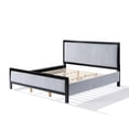 thumbnail image 7 of King Size Bed Frame with Soft Fluffy Headboard,Gray Upholstery & Black Solid Wood Frame,Noise-Free Slats,Easy to Assemble for Any Bedroom,Black+Gray, 7 of 7