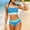 Blue, variant on Wovilon Girls' Color Block Two Piece Swimsuit with Textured Fabric and High Waist Bottom, Cute Sporty Bikini Set for Summer Beach Vacation Days