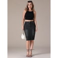 thumbnail image 7 of DARING DIVA Women's Denim Raw Hem Pockets Pencil Skirt 2XL Black, 7 of 7