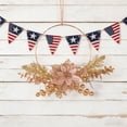 thumbnail image 2 of Sentmoon July 4th Decor 4th of July Outdoor Decorations Independence Day Color Artificial Flower Pines Needle Wreath with LED Lights Metal Ring Hanging Decor for Wall Window and Porch, 2 of 8