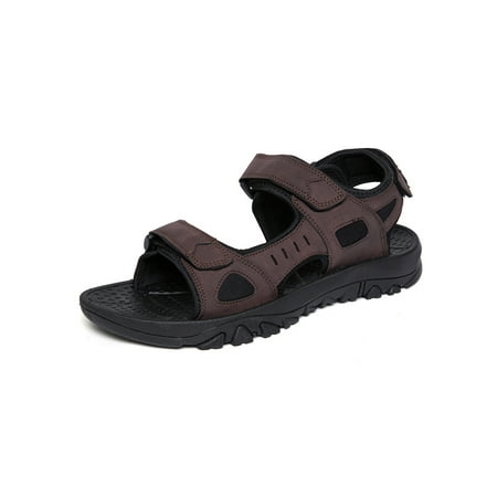 

Daeful Mens Sandals Magnetic Fisherman Sandal Open Toe Summer Casual Shoe Men Non-Slip Fashion Outdoor Beach Shoes Brown 11