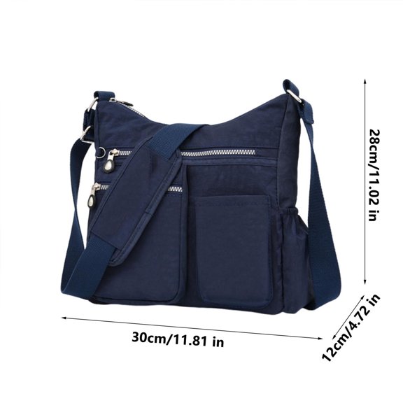 Crossbody Bags for Women Nylon Cloth Multi-Compartment Medium Shoulder Bag for Men and Women with Adjustable Strap
