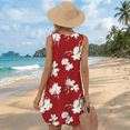 thumbnail image 4 of MLDRA Dresses for Women Red Dress V Neck Sleeveless Mini Printed Beach Sundresses Casual 2026 Summer, 4 of 6