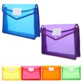thumbnail image 4 of Shisuyan 6pcs Plastic Envelopes Poly Envelopes Clear Document Folders With Snap Closure File Folders A4 Size File Envelopes With Label Pocket, 4 of 9