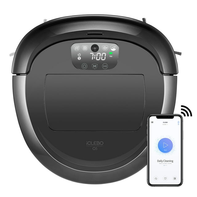 iCLEBO O5 Camera Navigation Gyroscope Robot Vacuum Cleaner and Mop YCR-M07-20W