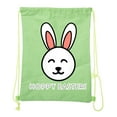 thumbnail image 2 of Easter Basket Backpack Bulk Cotton Drawstring Cinch Bags Easter Bunny Gift Bags - Hoppy Easter, 2 of 2