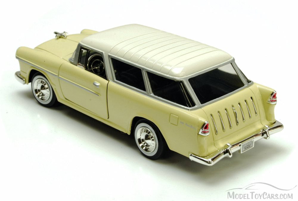 Yellow Motormax 73248-1/24 Scale Diecast Model Toy Car 1955 Chevy Bel Air Nomad