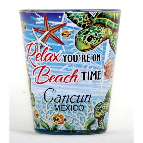 Cancun Mexico Turtle Relax In-and-Out Shot Glass