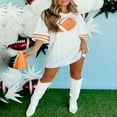 thumbnail image 3 of Women Mini Dress  Short Sleeve Rugby Sequined Loose Summer Dress, 3 of 9