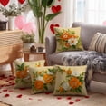 thumbnail image 2 of HUGNEO 20x20 Inch Orange White 3D Flower Pillow Cover, Fresh Healing Decorative Cushion Case for Sofa Bedroom, No Insert, 2 of 8