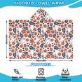 thumbnail image 2 of White Baseballs with Red Flowers Pattern Hooded Bath Towel，60"x35" for Ages 3 To 12 Kids, Quick Dry Lightweight Soft Microfiber Hood Beach Towel Cover Up for Kids, 2 of 7