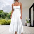 thumbnail image 4 of Vestido Sin Mangas Vestido de mujer Flutter A-line Maxi Dress Halter Vestido largo Mujer Casual Vestido largo Ygjytge Blanco Xl para Mujer, 4 of 6