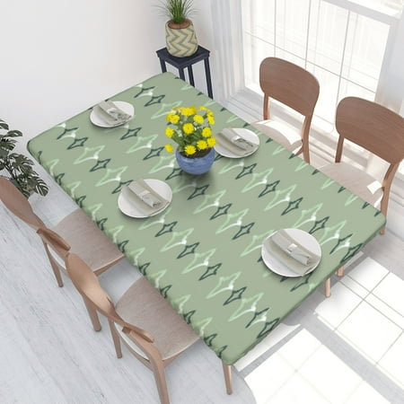 

Home Deluxe Tablecloth Seamless Pattern Background Waterproof Elastic Rim Edged Table Cover- For Christmas Parties And Picnics 4ft