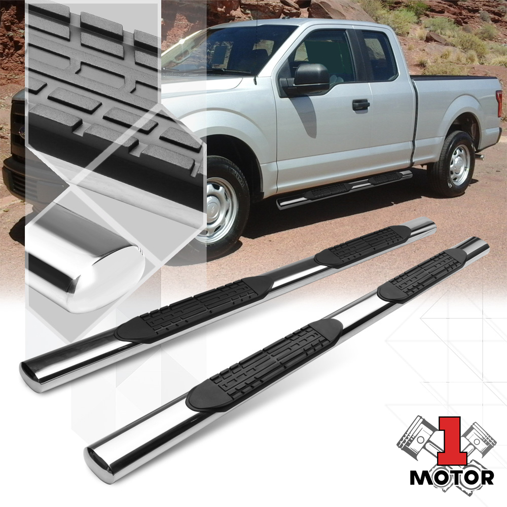 Chrome 4" Oval Side Step Nerf Bar Running Board for 1520 F150/F250