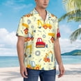 thumbnail image 2 of Lsque Heavy Equipment pattern Hawaiian Shirt for Men, Unisex Summer Beach Casual Short Sleeve Button Down Shirts-Large, 2 of 9