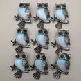 thumbnail image 6 of K-KED 12pcs Natural Stone Mixed Animal Owl Archaize Pendants & Necklaces Point Parts-Epidote, 6 of 8