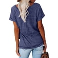 thumbnail image 3 of Pntutb Moda Mujer Ocio Color sólido Manga corta Cuello redondo Casual Tops sueltos Pntutb Pntutb-1976, 3 of 8