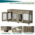thumbnail image 5 of ChaoLink 71'' Double Dog Crate Furniture, XXL TV Stand Dog Kennel, 3 Drawers, Removable Room Divider, 5 of 5