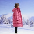 thumbnail image 4 of EnJoCho Girls Teen Kids Long Parka Coats Winter Padded Oversized Pockets Quilted Puffer Jackets Zip Up Hooded Warm Outerwear Coat, 4 of 9
