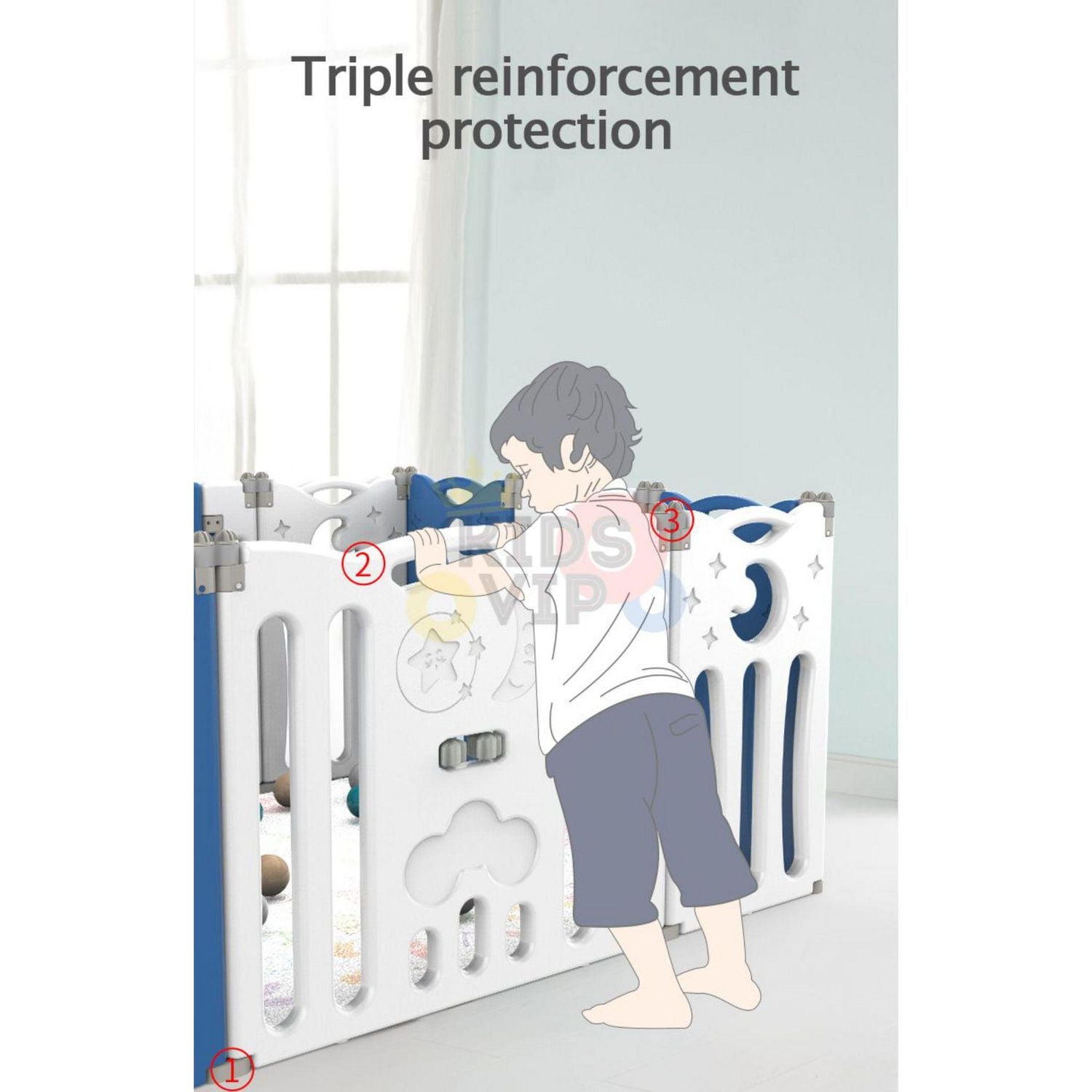 KidsVIP Indoor/outdoor Foldable Playpen With 20 Panels Fence And Safety Toddlers And Infants