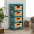 thumbnail image 4 of eHemco 4 Tier X-Side End Storage Cabinet with 4 Wicker Baskets, Teal, 4 of 7