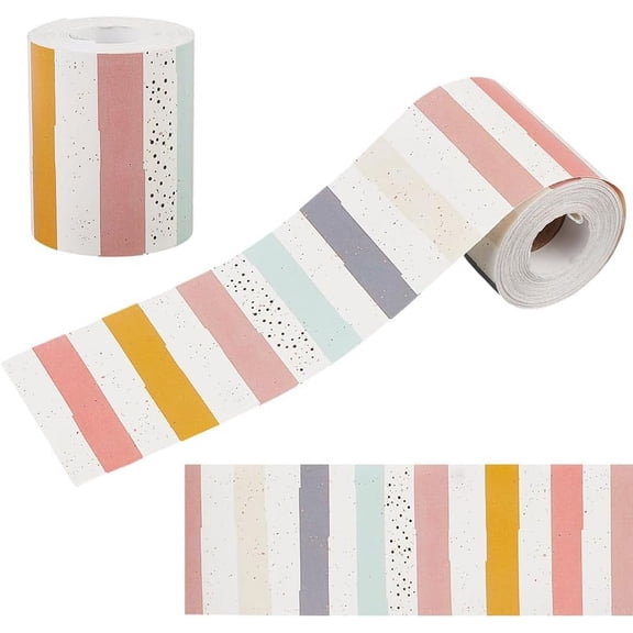 1set 118FT Bulletin Board Borders 3 inch Rainbow Straight Rolled Border Trim Decoration Borders for School Offices Walls Desks Windows Doors Lockers