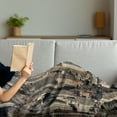 thumbnail image 3 of United States Soft Flannel Fleece Throw Blanket, Aerial New York City Famous Town of the World North American Capital Image, Cozy Plush for Indoor and Outdoor Use, 70" x 90", Beige Tan, by Ambesonne, 3 of 5